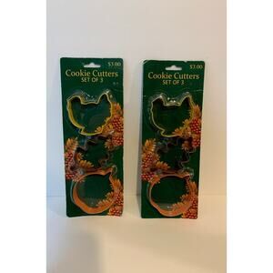 Lot of 2 - Fall Cookie Cutters Sets of 3 Turkey Leaf Pumpkin